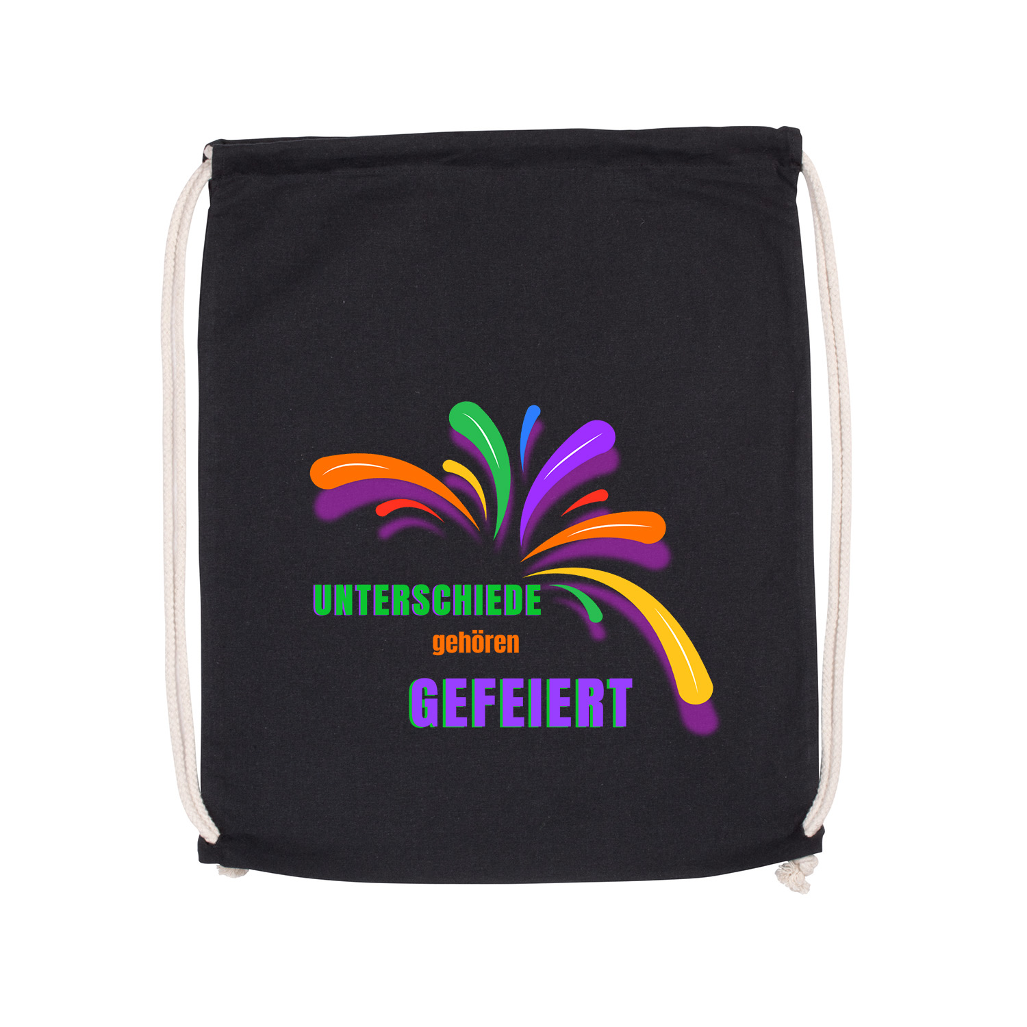 Turnbeutel »Unterschiede gehören gefeiert«       